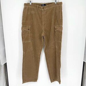 Polo Ralph Lauren Vintage Corduroy Cargo Pants Tan 40x32 Preppy 90's‎ Y2K